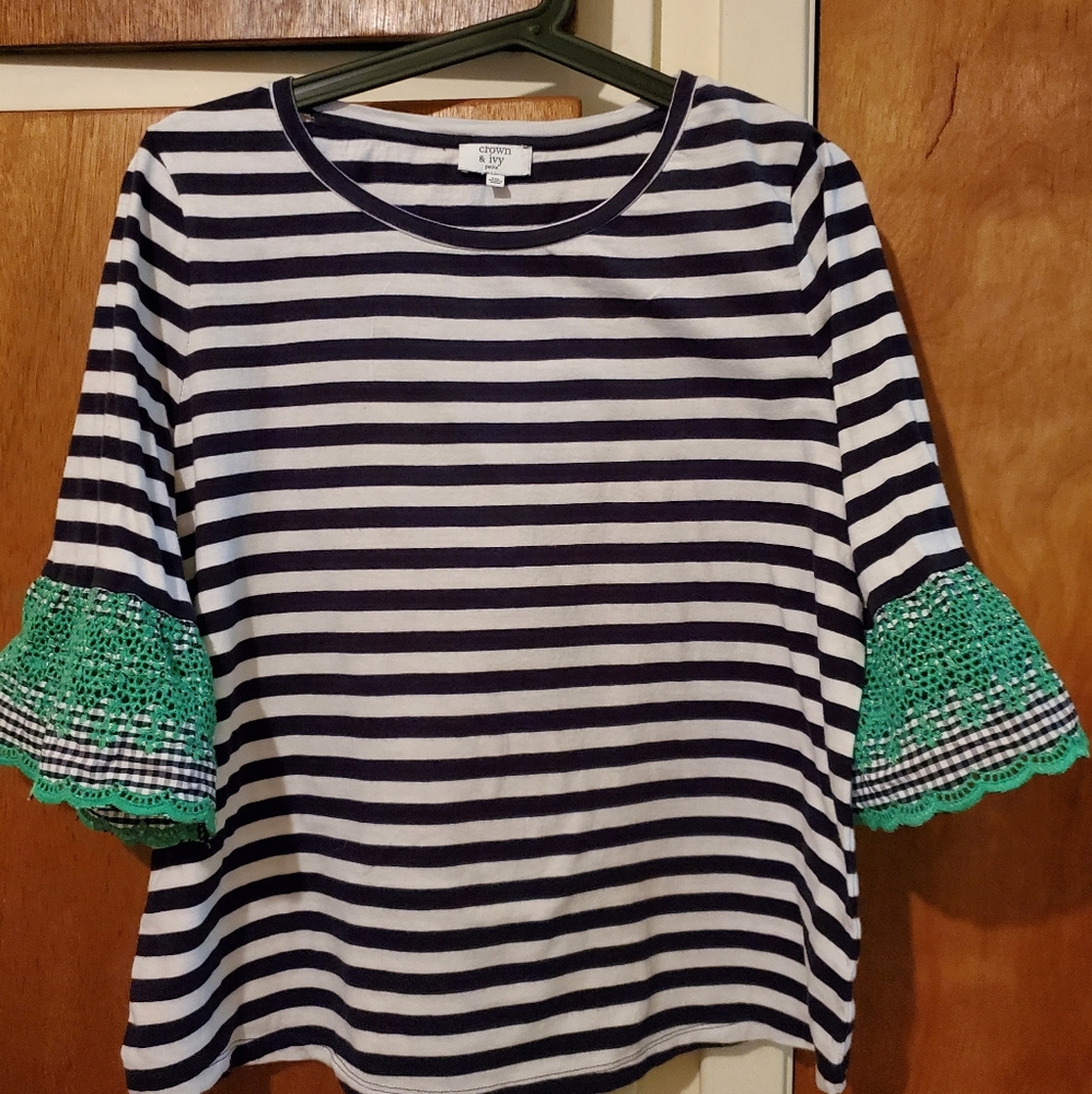 Striped quarter sleeve top PM